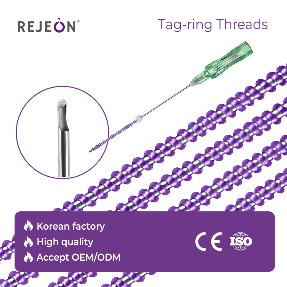 Rejeon Korea Tag Ring Threads LPDO 21G 100mm Absorbable Skin Tightening Thread OEM