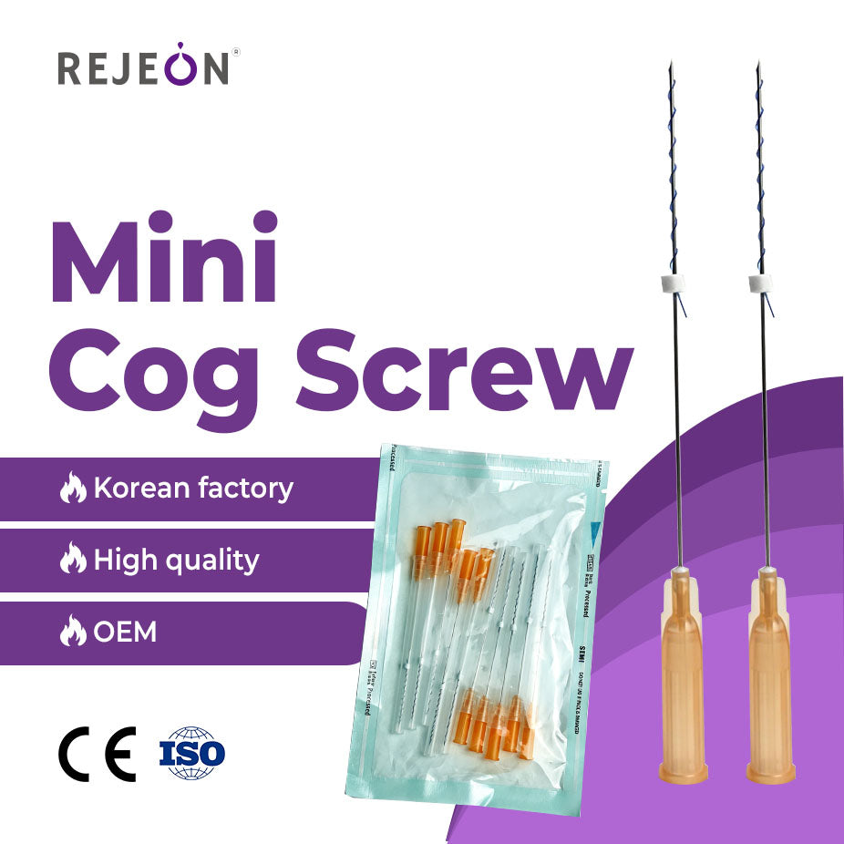 Rejeon Korea mini cog screw fios de pdo plla hilos tensores faciales for eyebrow lifting oem