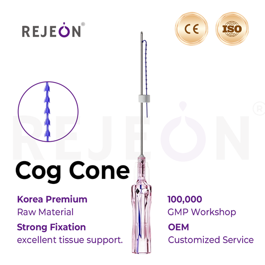 Rejeon Korea 18G 100MM Cannula Cog Cone Thread PDO PCL Pdo Mono Thread Ce Pcl Threads CE ISO Distributor Agent Support Bulk Order