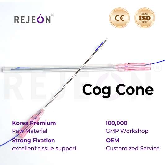 Rejeon Korea 18G 100MM Cannula Cog Cone Thread PCL Pdo Mono Thread Ce Pcl Threads Pdo Thread Lift Korea CE ISO Bulk Order Wholesale
