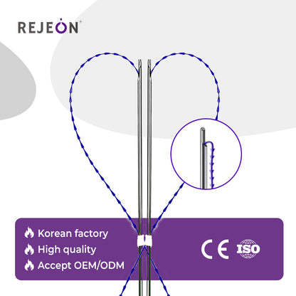 Rejeon Absorbable PDO Cog Thread 19g 100mm 3D 4D Barbed Thread Lifting OEM for Clinic Use