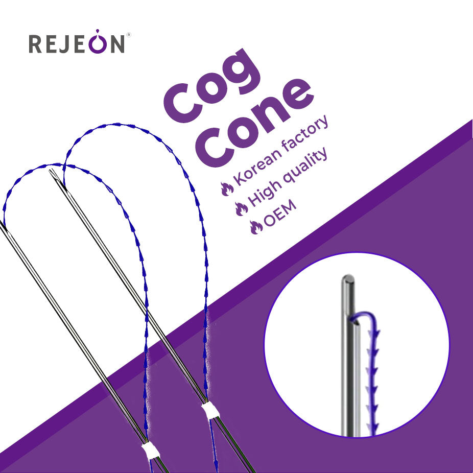 Rejeon 19g 100mm Absorbable PDO Cog Thread for Face Lifting Skin Tightening OEM Service