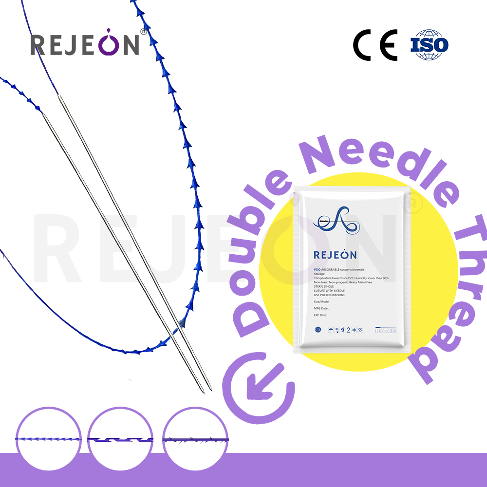 Z Double Needle Thread PDO PLLA Double Needle Thread Video Double Needle Face Lift Thread CE ISO Factory Direct Distributor Agent Support