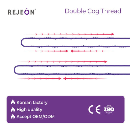 Rejeon Korea PDO Double Cog Thread 21G 60mm Absorbable Lifting Thread OEM