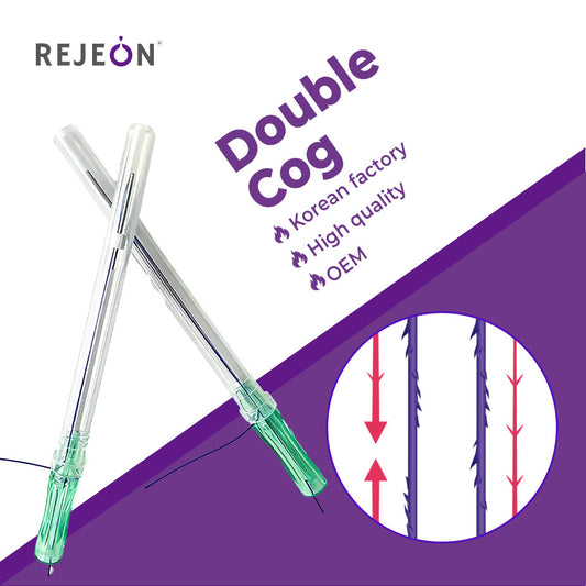 Rejeon OEM PLLA Double Cog Thread 21G 60mm For Skin Tightening Korea