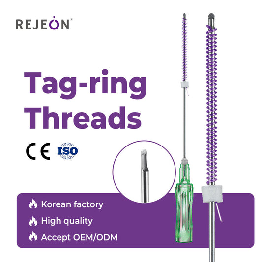 Rejeon LPDO Tag Ring Thread 21G 100mm Absorbable Lifting Thread for Salon OEM