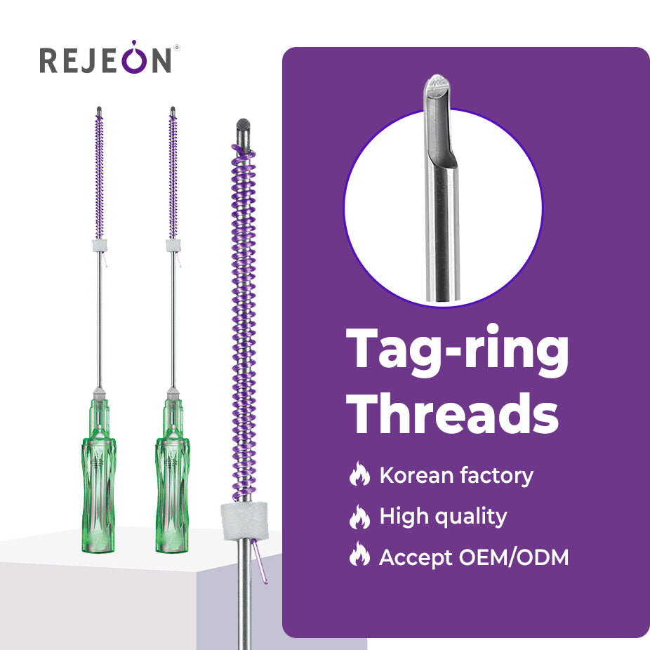 Rejeon LPDO Tag Ring Thread 21G 100mm Absorbable Lifting Thread for Salon OEM