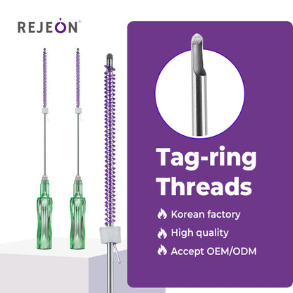 Rejeon LPDO Tag Ring Thread 21G 100mm Absorbable Lifting Thread for Salon OEM