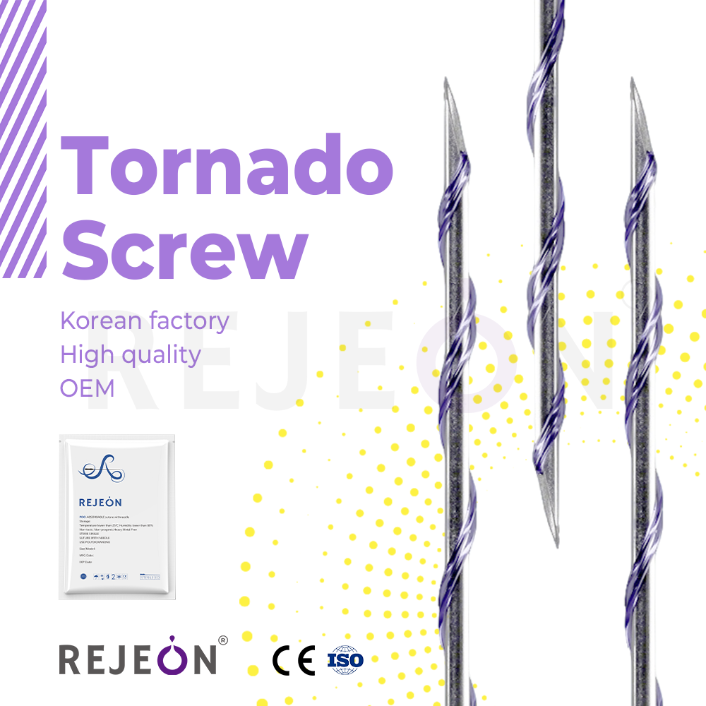 PDO Thread Lift Korea Tornado Screw 27G 50mm for Facial Contouring