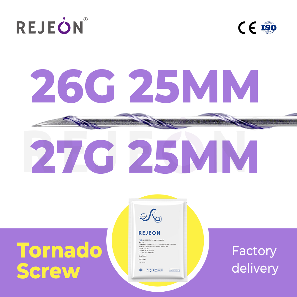 PDO Thread Lift Korea Tornado Screw 27G 50mm for Facial Contouring