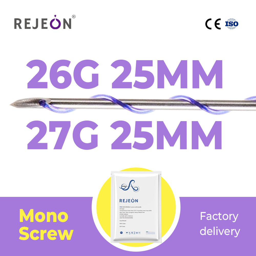 Rejeon Korea 30G Mono Screw Thread PDO PCL PLLA Pdo Mono Threads For Face 30G 25MM CE ISO Bulk Order Private Label