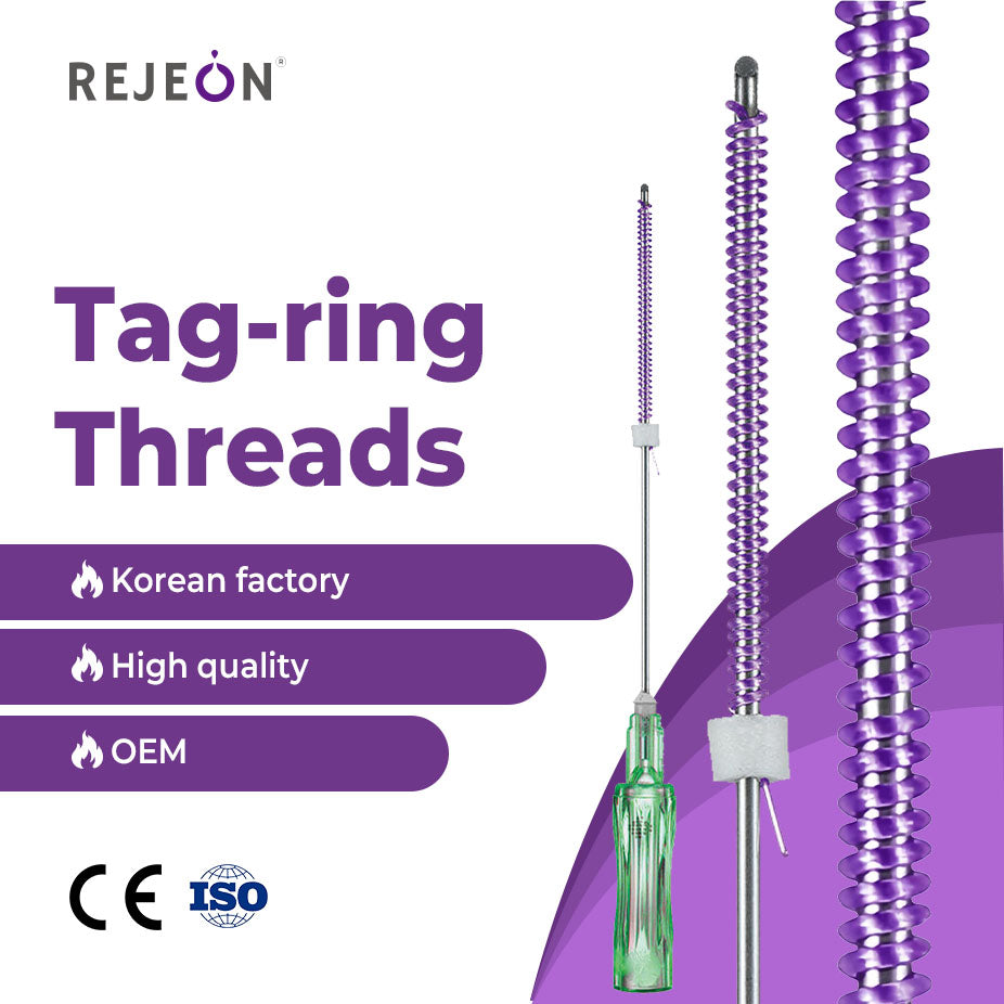Rejeon Korea Tag Ring Threads LPDO 21G 100mm Absorbable Skin Tightening Thread OEM